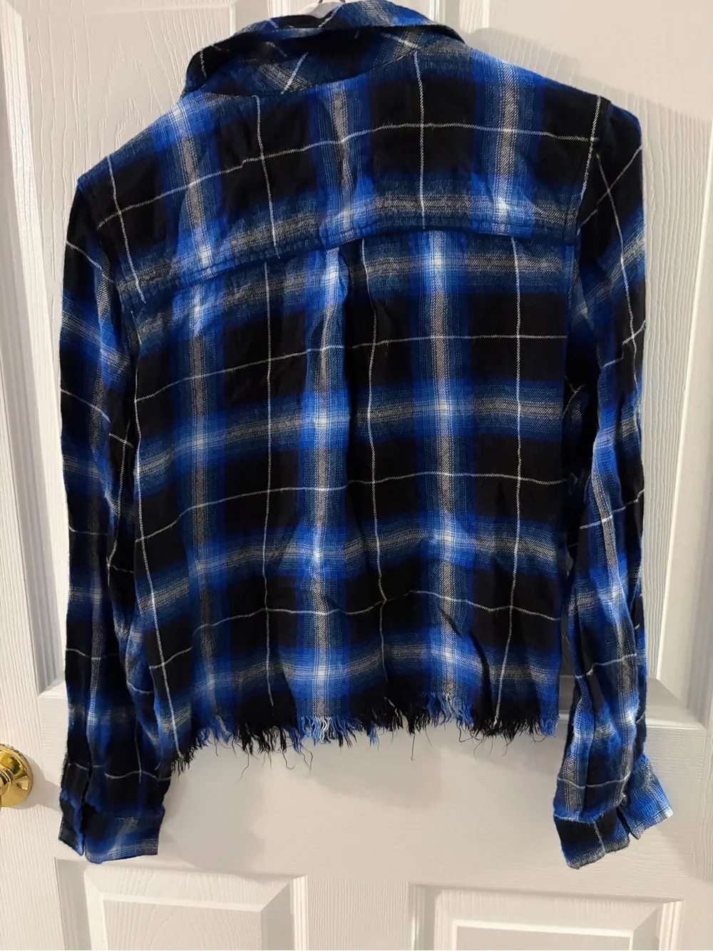 Justice Blue Black Plaid Button-Down Shirt
